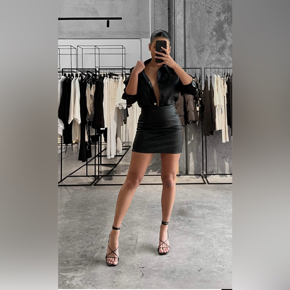 The Pebbled Vegan Mini Skirt New w/o Tags
